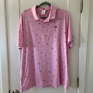 Puma Arnold Palmer Cloudspun Contender Polo Shirt Men's XL Pink Golf Preppy